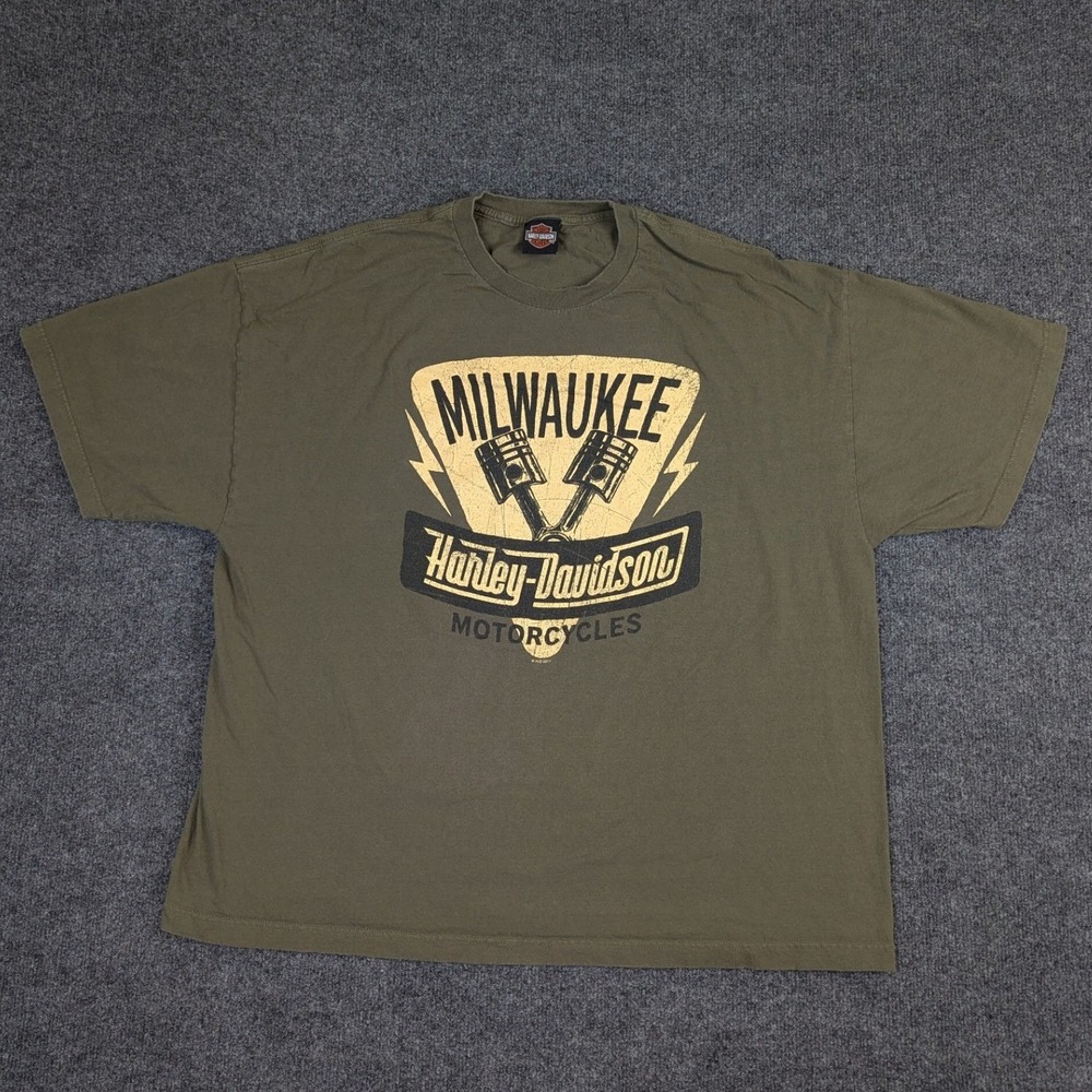 Harley-Davidson Milwaukee Wisconsin Graphic T-Shirt Olive Green 3XL 2017
